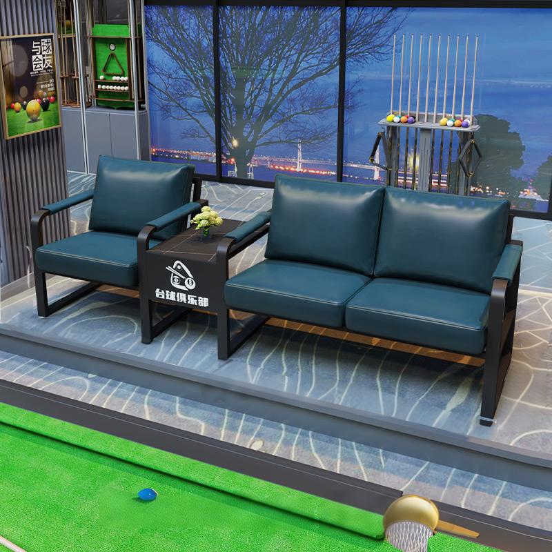 Conjunto de sofá y mesa para sala de billar, sillas de visualización integradas, sillas de descanso sencillas para sala de billar, sofá para ver partidos, sillas de visualización para sala de billar.