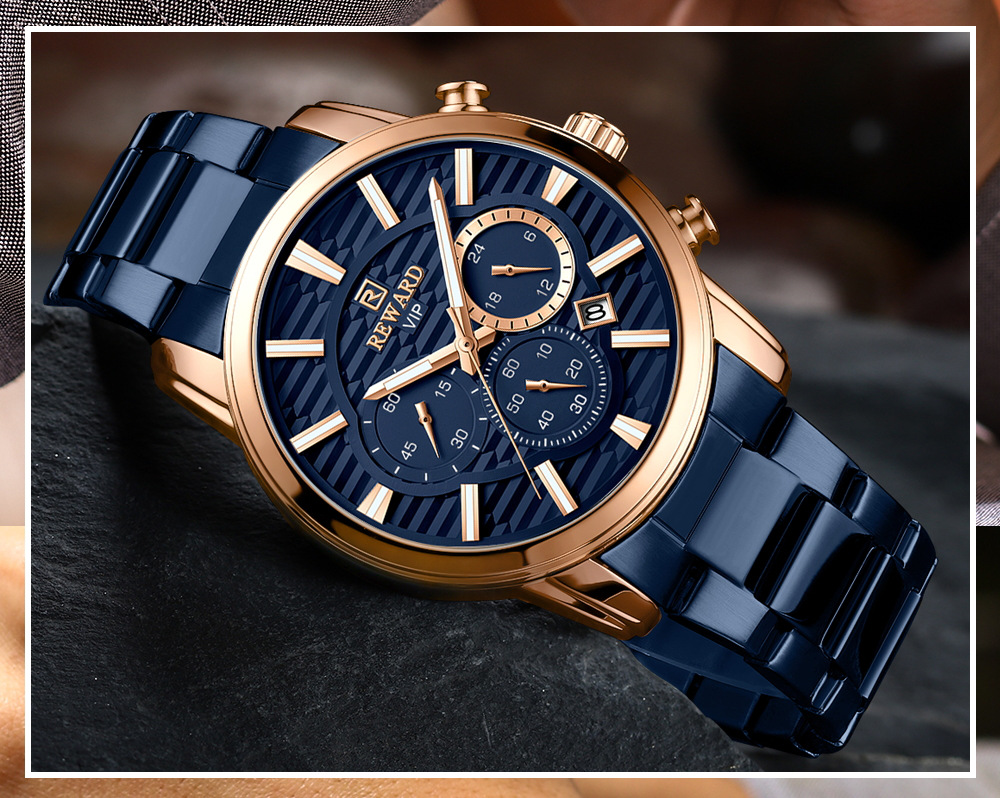 Nouvelle montre récompense nouvelle montre de sport multifonctionnelle bracelet de montre en acier inoxydable pour hommes montre étanche horloge lumineuse 24 heures_voghion.com