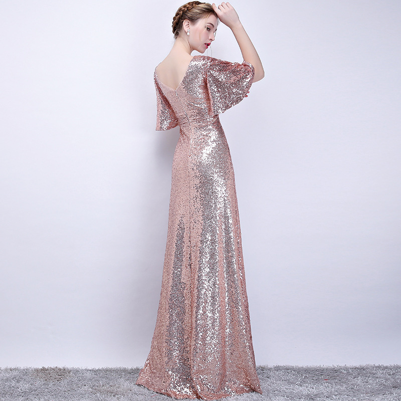 2222 vestido de noche francés de lujo ligero de alta gama banquete temperamento de anfitriona vestido de verano