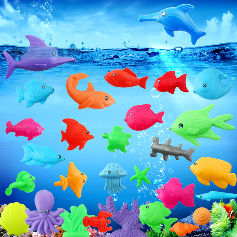 Amazon transfronterizo suministro de juguetes de pesca de los niños de pesca magnética juguetes botella de soplado de pescado a granel fábrica de suministro al por mayor