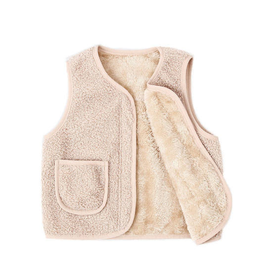 Autumn and Winter boys' fleece-lined vest baby waistcoat children's outer wear lambswool vest girls' warm cotton vest