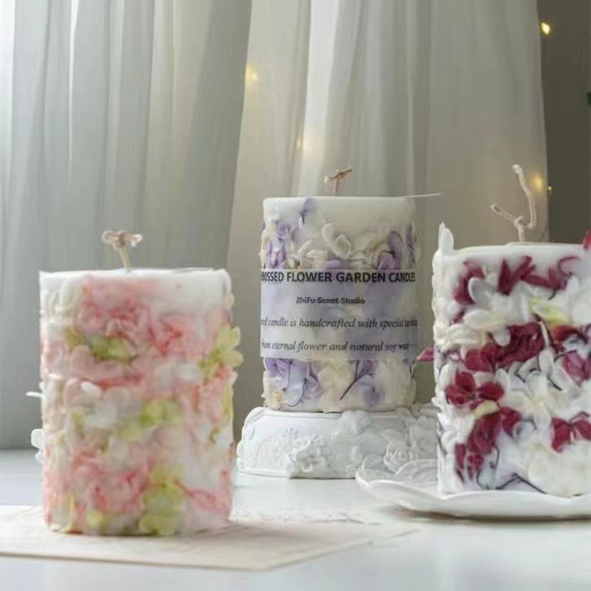 Flores secas transfronterizas, flores secas inmortales, cera de cera de soja, caja de regalo de cera de soja, adornos de armario, regalo de mano.