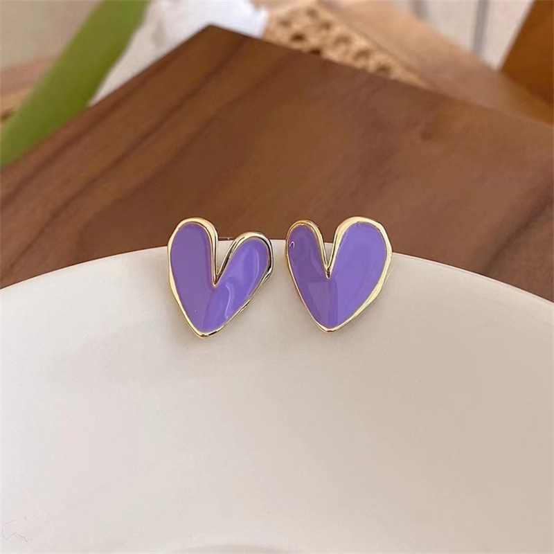 Fashion New Heart Shaped Female French Unique Alloy Earrings display picture 4