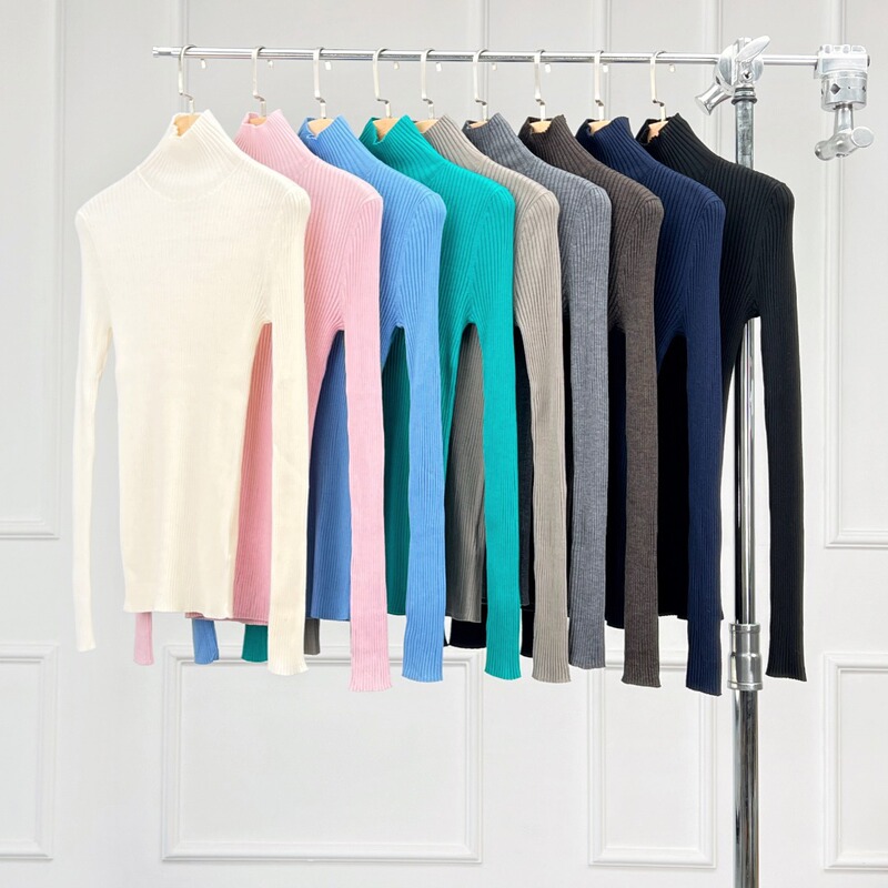 Warren Sea Dragon | Claire German Yangzi Super 120's Wool Ribbed Turtleneck Long Sleeve Sweater Warren Sea Dragon | Claire German Yangzi Super 120's Wool Ribbed Turtleneck Long Sleeve Sweater