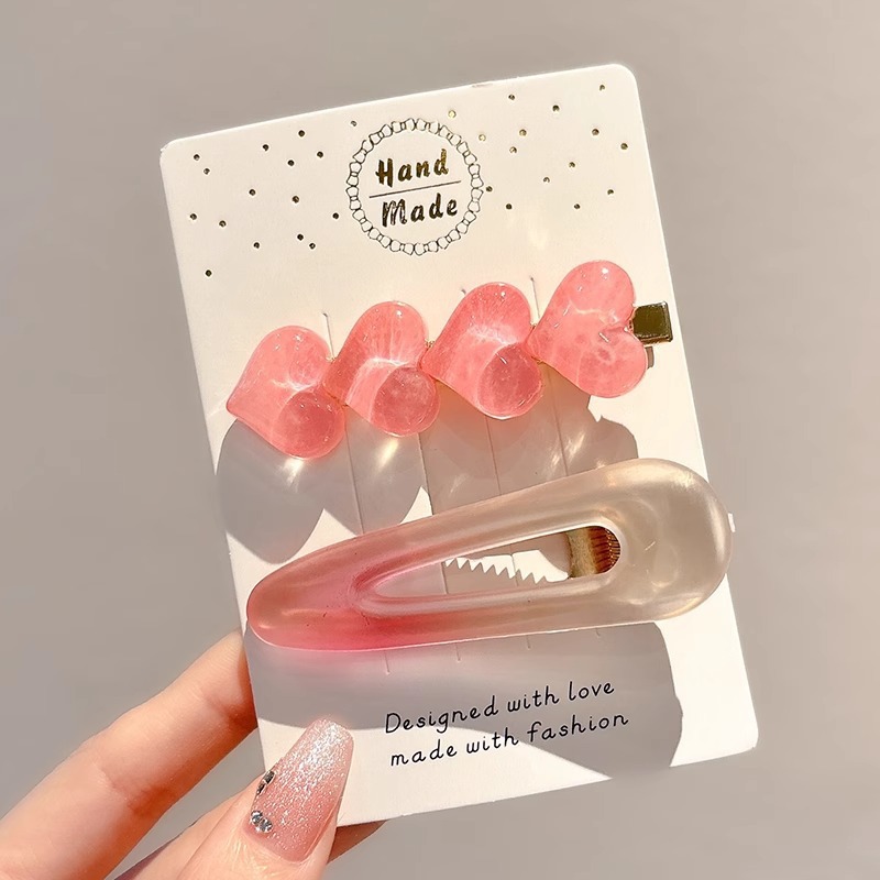 2025 nueva horquilla de dopamina de verano linda horquilla de flequillo de todo fósforo niña coreana pinza lateral accesorios para el cabello sombreros