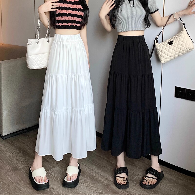 Black Umbrella Skirt for Women, Petite Size, Summer 2026 New Style, Drapey Mid-Length Skirt, High-Waisted White A-Line Skirt Black Umbrella Skirt for Women, Petite Size, Summer 2026 New Style, Drapey Mid-Length Skirt, High-Waisted White A-Line Skirt