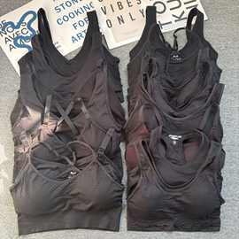 sports bra黑色运动内衣女夏季新款普拉提背心防震胸罩bra stoc