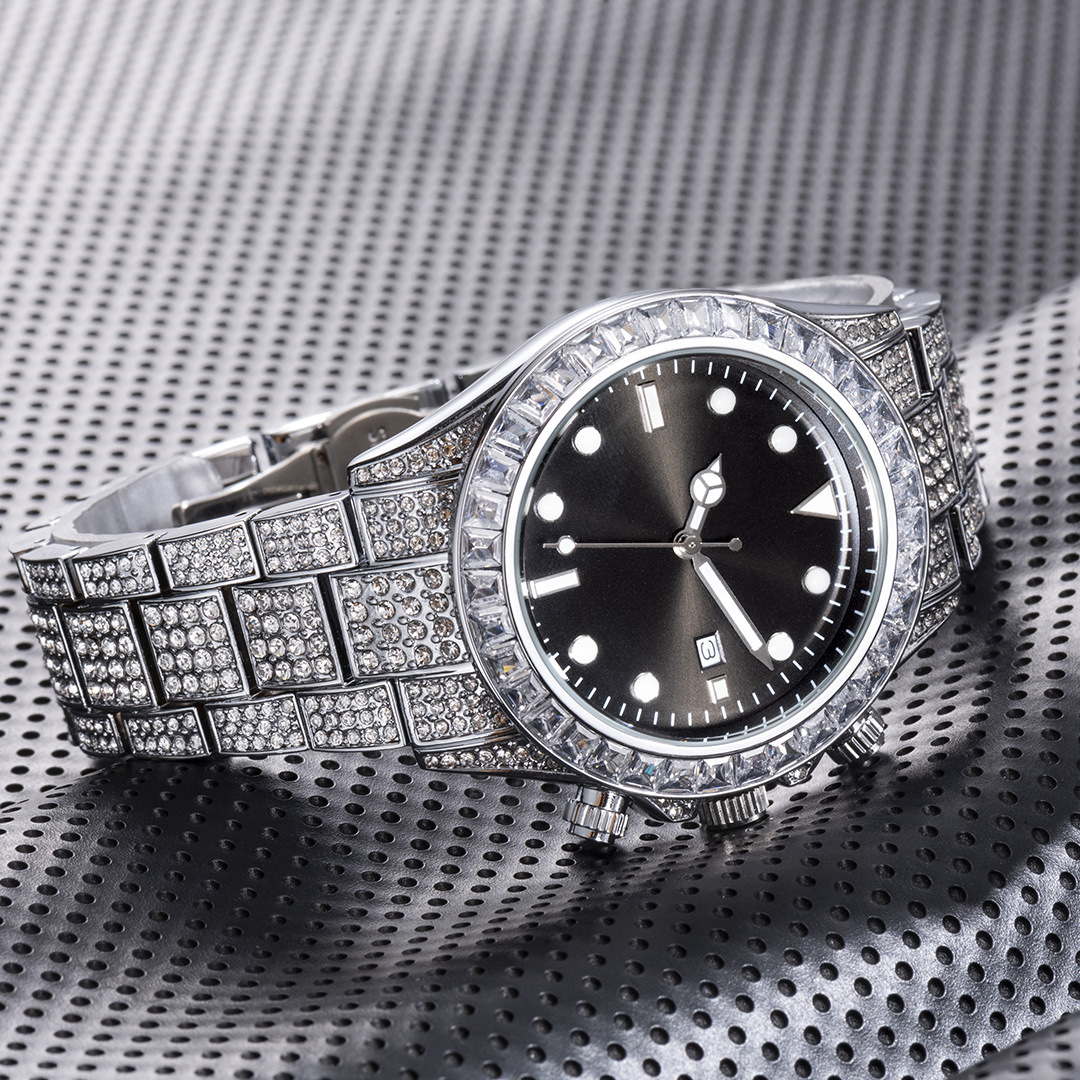 Missfox Men's Mechanical Watch Diamond Daytona Green Dial Luxury_voghion.com