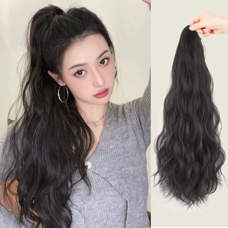 Peruca de agua ondulada clip de captura de caballo caliente nube caliente natural sin marcas de simulación cabello corto cabello alto largo