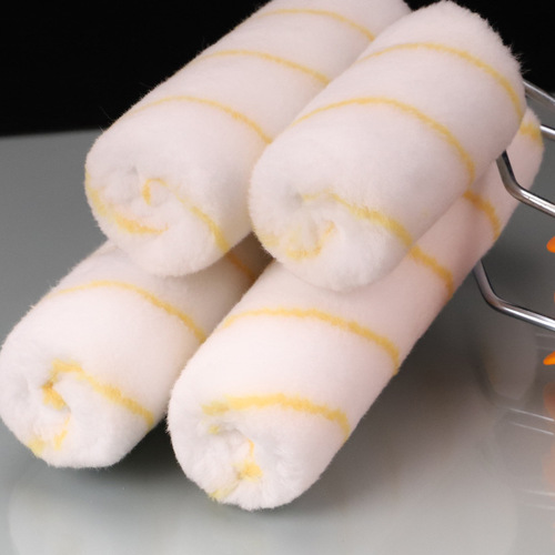 Yellow striped polyester large handle roller brush with no dead ends 4 inches 6 inches 8 inches 9 inches roller brush paint roller brush