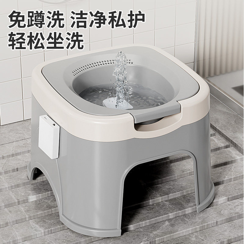 Electric Sitz Bath Basin for Men and Women, Hemorrhoid Soaking Basin with Stool, Post-Surgery Private Area Toilet Basin