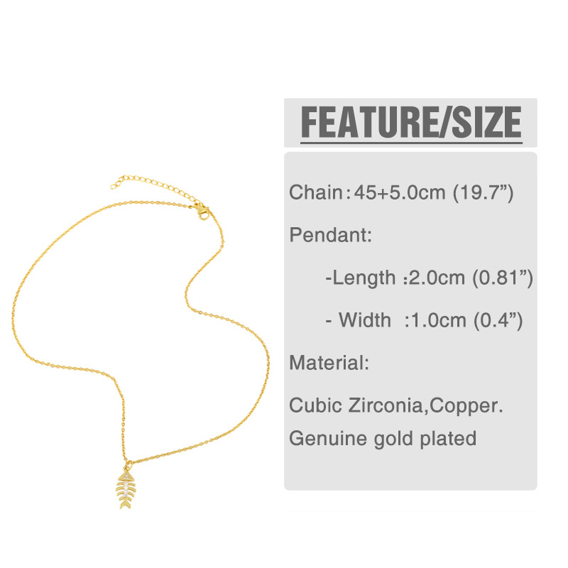 Korean fishbone cactus copper necklace wholesale
