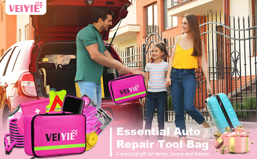 Car self-driving tour outdoor equipment and supplies, car first aid kit, rescue kit, emergency tool box set, portable emergency kit
