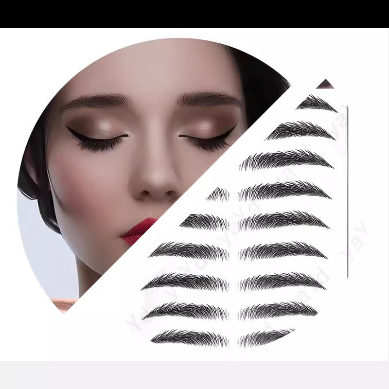 6D Imitation Ecological Eyebrow Stickers 3D Eyebrow Tattoo Transfer Waterproof Eyebrow Shape Long-Lasting
