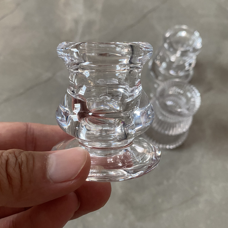 De estilo europeo simple ins vidrio candelabro hogar varilla de cera base romántica mesa de comedor titular de la vela decoración del hogar creativo