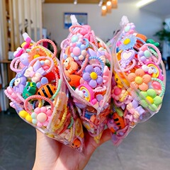 宝宝拇指发圈女童皮筋弹性好不伤发可爱啾啾头绳扎头发橡皮筋