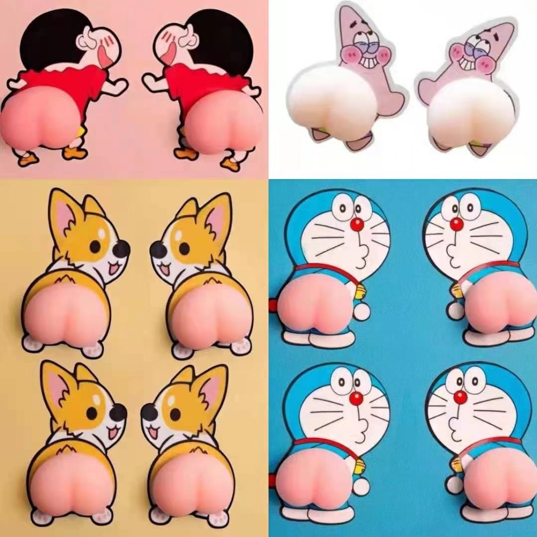 Creative fart car sticker anti -collision glue Xiaoxin ass anti…