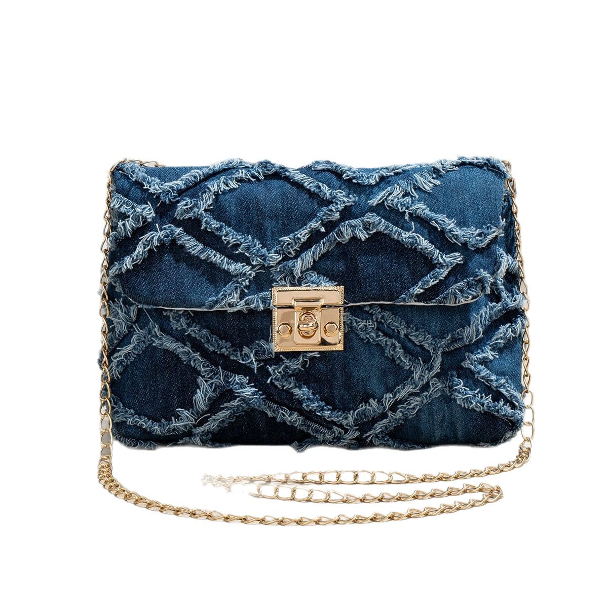Transfronterizos nuevos bolsos de hombro de damas, bolsos de cadena de denim, bolsos cuadrados, bolsos de diamante, bolsos de moda para mujeres image 6