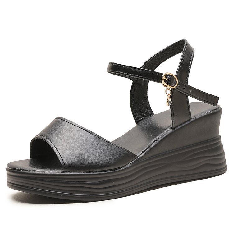 Sandallas de tacones inclinados para mujeres 2026 nuevo estilo cómodo de botón de botón de tacones altos muffins soleas antideslizantes sandalias para mujeres image 5