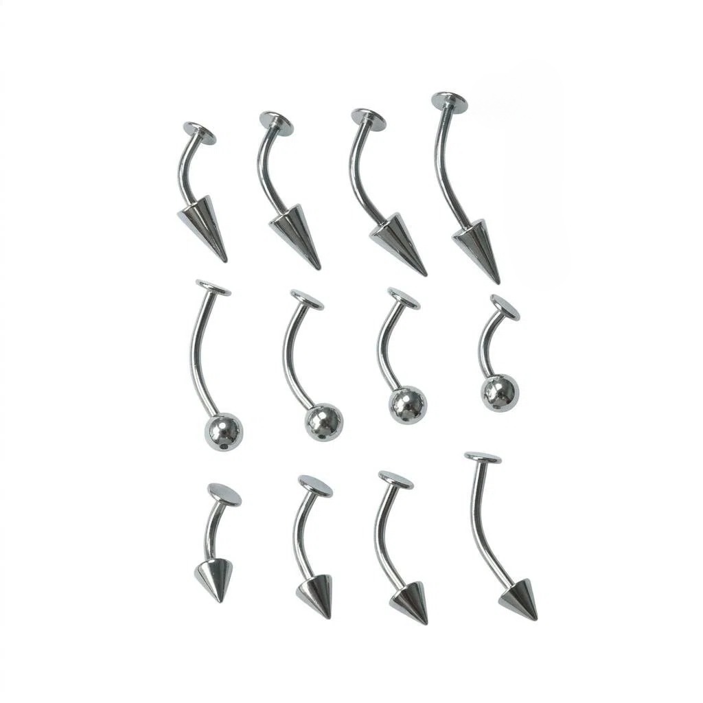 Satan's Child Devil Nail Tiger Tooth Spike Flat-Back Ear Piercing 316L Surgical Steel Curved Bar for Trendy Fashion detail image 7