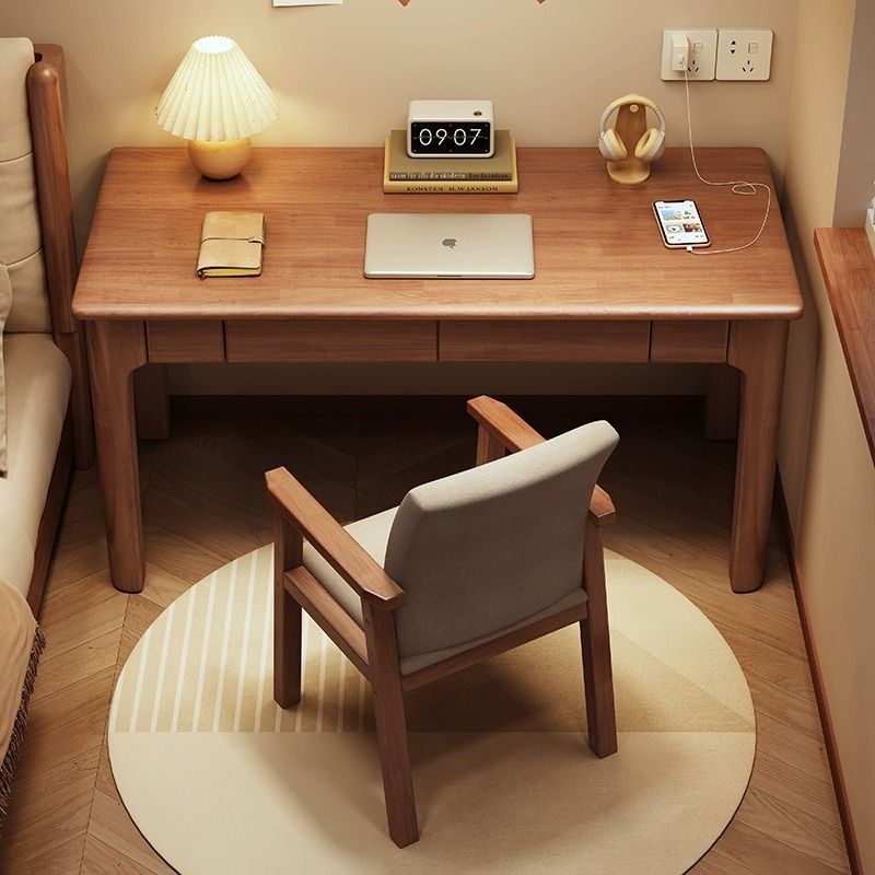 Chinese Solid Wood Sturdy Desk Simple Modern Home Student Writing Desk Office Bedside Study Adult Computer Desk
