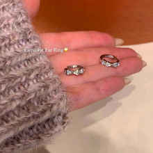 蝴蝶结耳扣女轻奢个性气质小众设计感锆石耳环秋冬新款耳饰潮