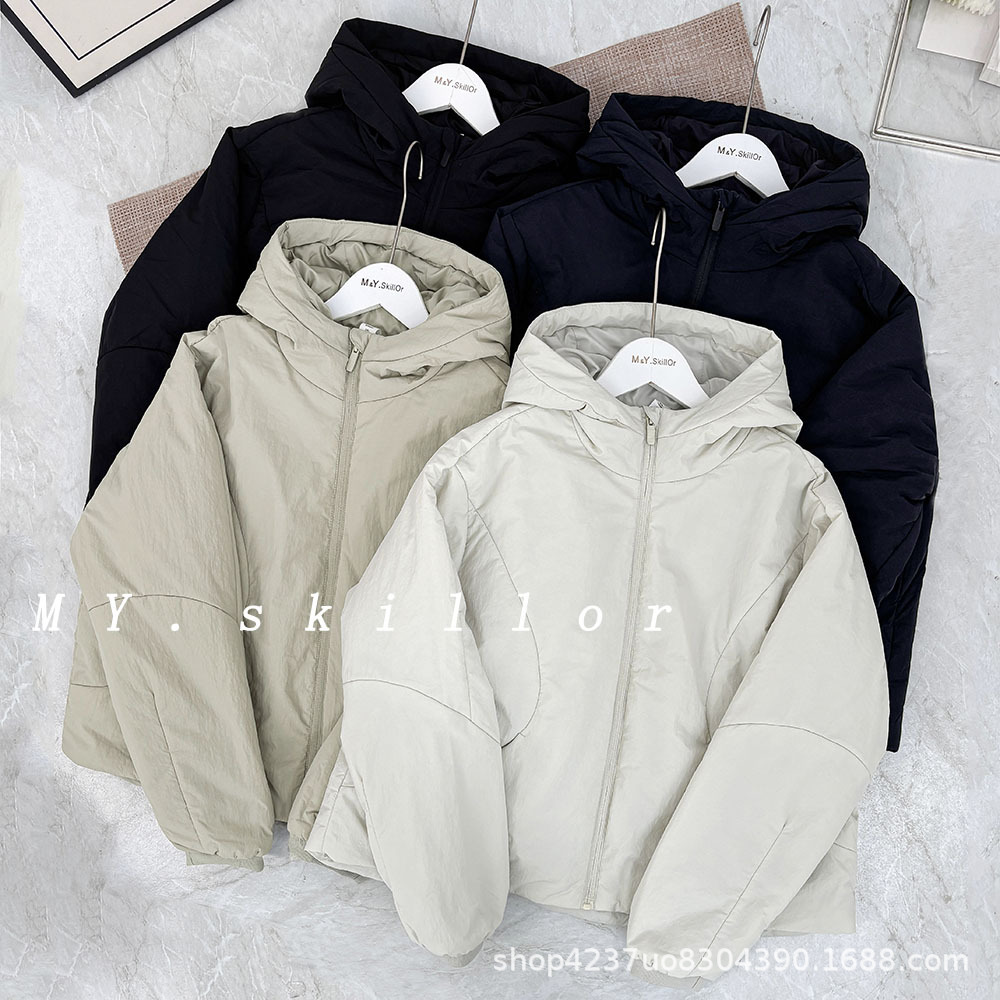 Lulu Bling Same Style Women's Autumn and Winter Windproof Hooded P-Cotton Jacket, Sporty Casual Style, Slimming and Warm Cotton Coat