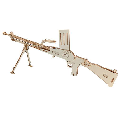 Wooden three-dimensional puzzle 3D simulation toy gun model assembly handmade wooden creative ornaments street stall wholesale