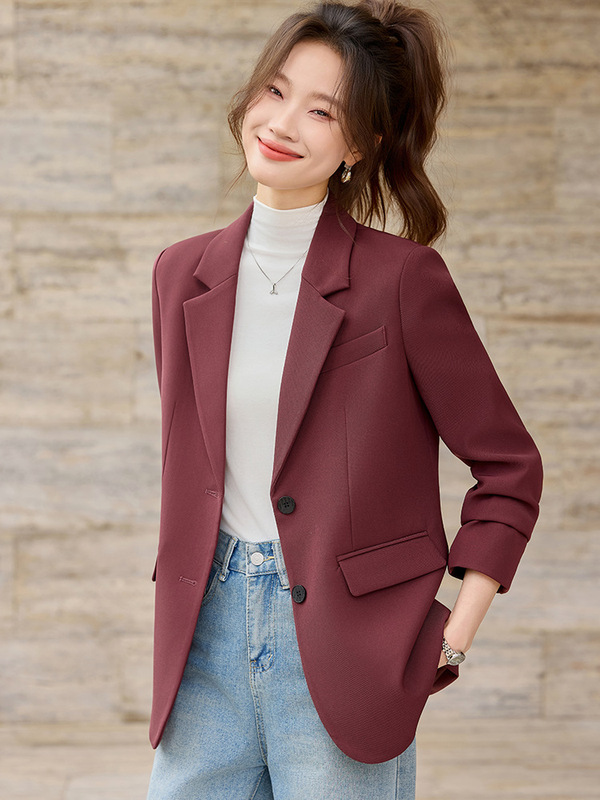 后开叉西装外套女春秋2025新款气质高级感女士超好看通勤西服上衣|undefined
