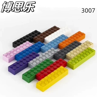 国产MOC兼容乐高3007积木高砖2*8砖93888科教益智积木拼装玩具