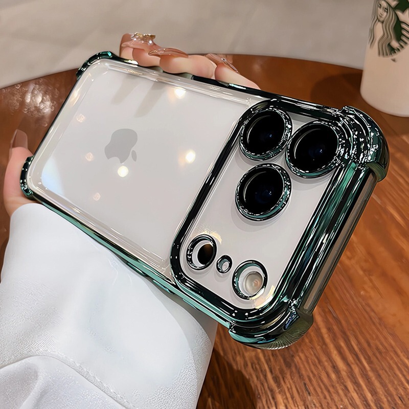 适用iphone17promax手机壳透明苹果17Air保护套电镀16E气囊15防摔|undefined