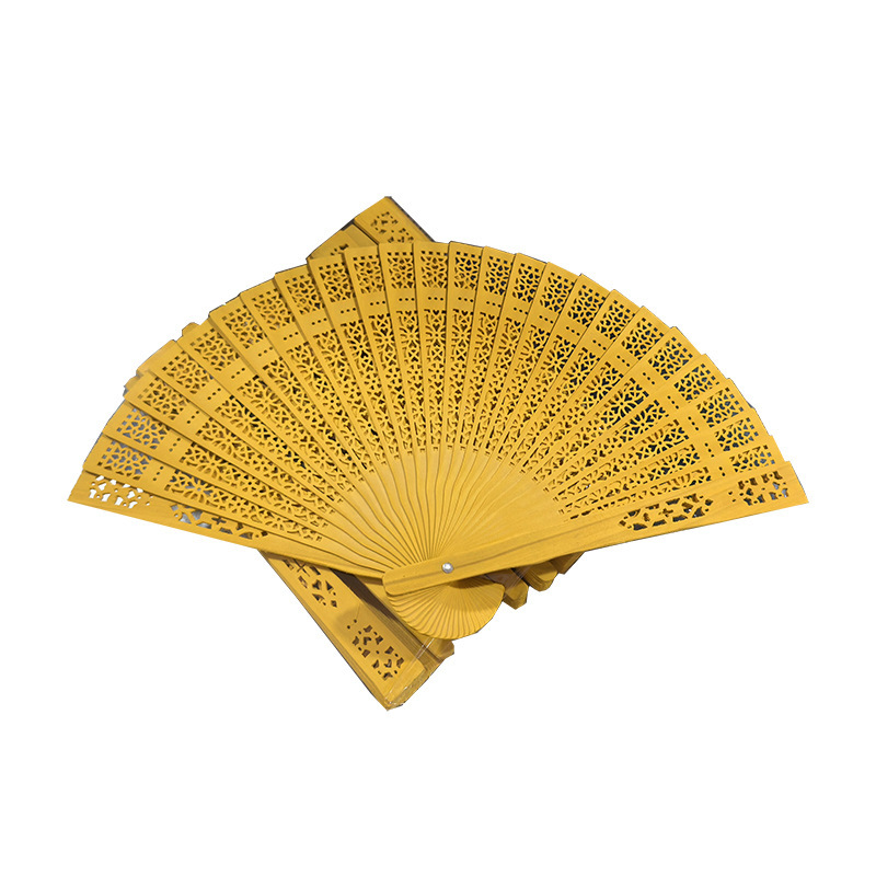 Ventilador de madera de mujer ventilador de madera plegable hueco ventilador de boda clásico ventilador de madera mujer puede hacer LOGO