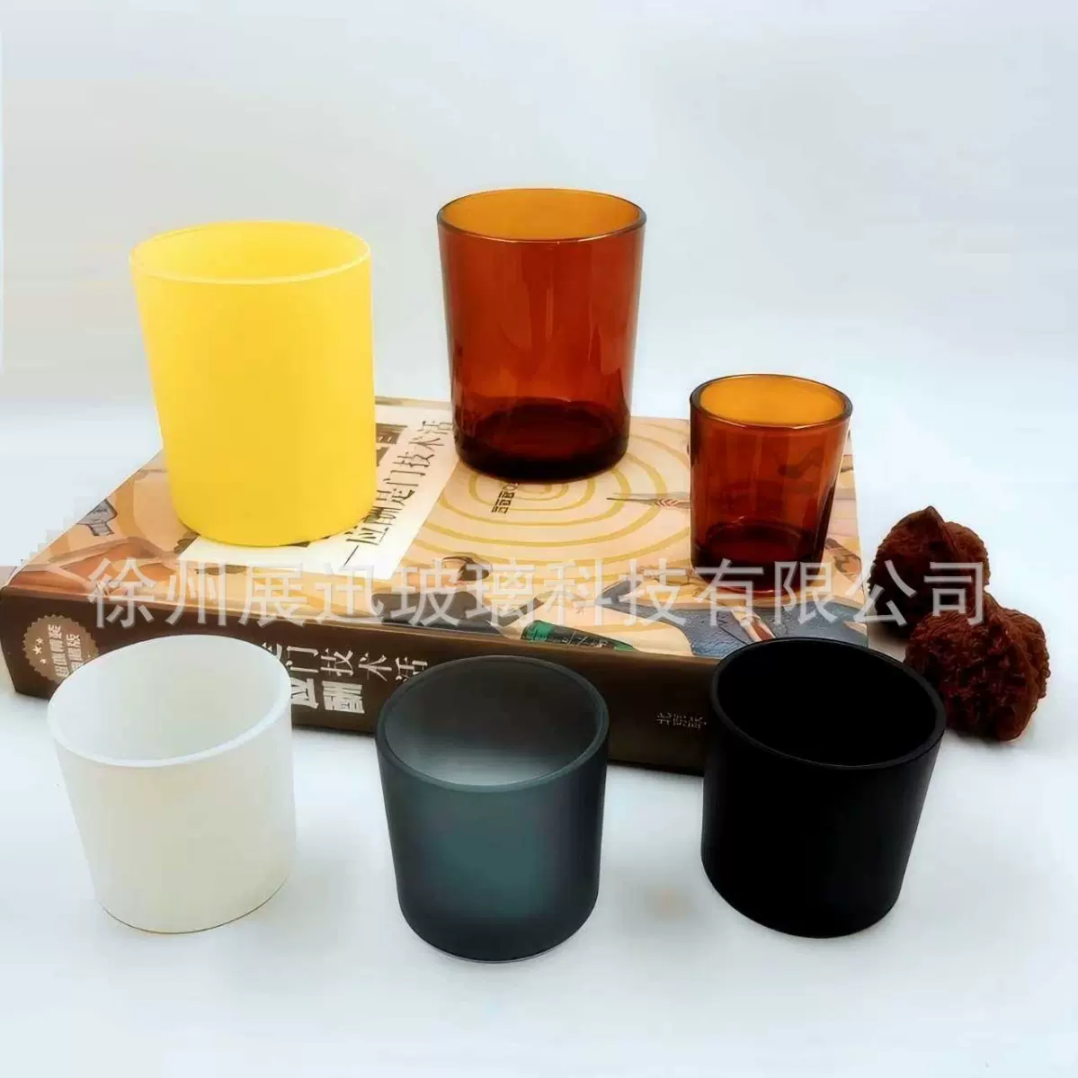 蒙砂彩色蜡烛杯DIY 室内香薰杯迷你桌面摆件简约玻璃烛台玻璃器皿