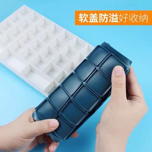 Soft cover paint box palette box 12 24 48 grid student art painting gouache watercolor acrylic sealed palette box