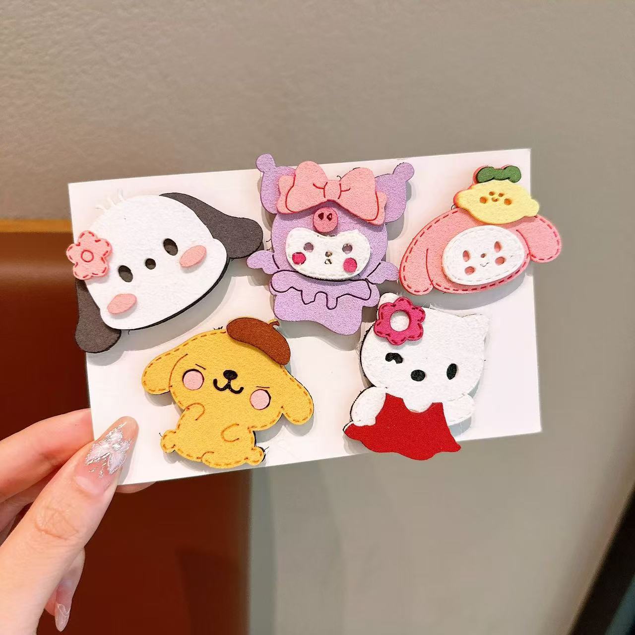 Los niños coreanos publican pegatinas mágicas de color caramelo de dibujos animados lindo y simple acabado de cabello roto artefacto Velcro de frutas