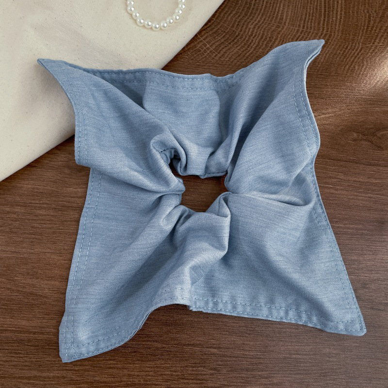 Alta sensación jeans azul intestino anillo de cabello feminino sen cuadrado toallas cuadradas cuerdas de cabello atadas cuerdas de cabello adornamientos de cabello