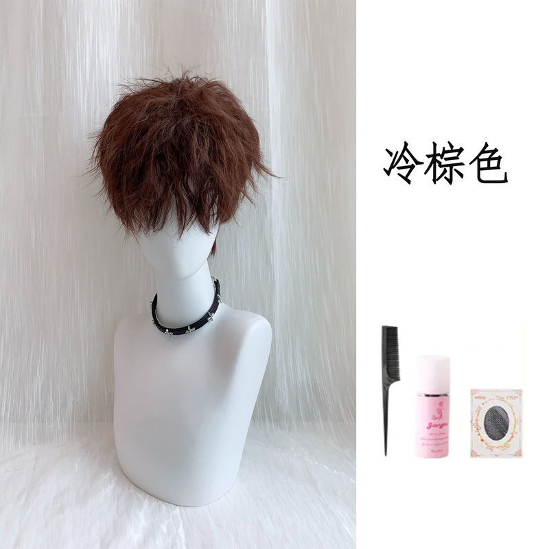 【莱斯利卷】假发男羊毛卷假发莱斯利卷日常男士仿真假发套|undefined