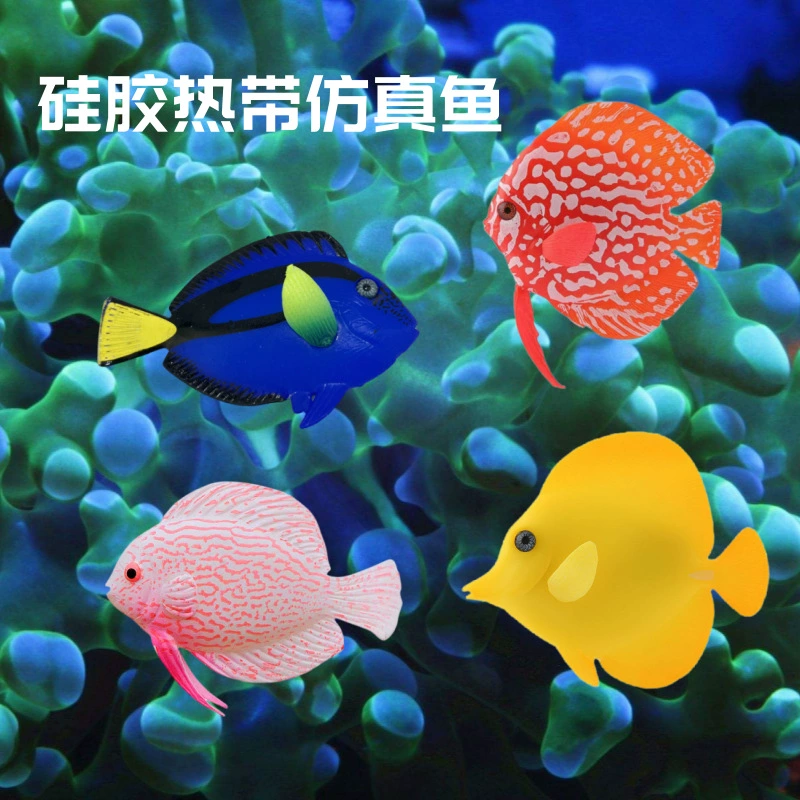 Светящаяся имитация украшения для аквариума искусственная поддельная рыба тропическая рыба силиконовая поддельная рыба красочная фея синий висит