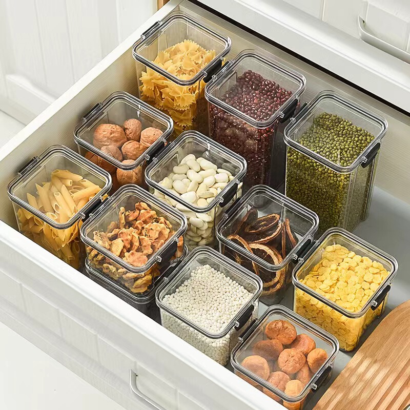 Kitchen Transparent Storage Jar Food-Grade Sealed Jar Plastic Storage Jar Household Sealed Seasoning Box Spice Storage Box Kitchen Transparent Storage Jar Food-Grade Sealed Jar Plastic Storage Jar Household Sealed Seasoning Box Spice Storage Box