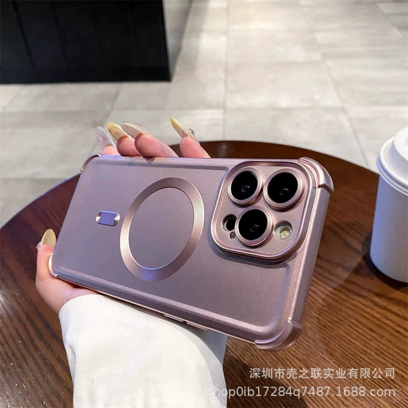 Чехол для iPhone 15 с защитой от падения по четырем углам, магнитный, с защитной пленкой для объектива, силиконовый, подходит для Apple 16 Airbag