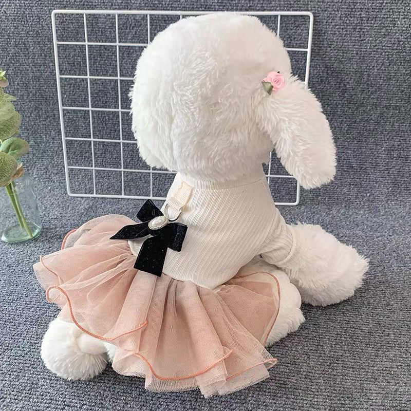 Dog Clothes Pet Cat Wedding Dress Teddy Pomeranian Dress Princess Bichon Puppy Skirt Traction Wholesale