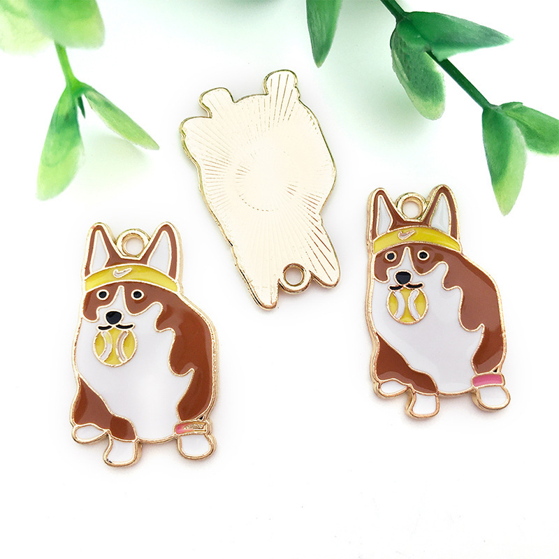 クロスボーダー漫画動物ペット犬子犬足跡 diy 合金オイルドリップキーホルダーネックレスジュエリーペンダントペンダント|undefined