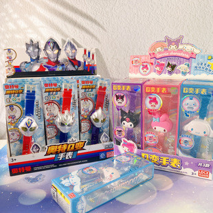 Smart Genuine Ultraman Q Transform Watch Sanrio Co-Branded Cartoon Cute Deformation Luminous Kidsren's Toy Watch