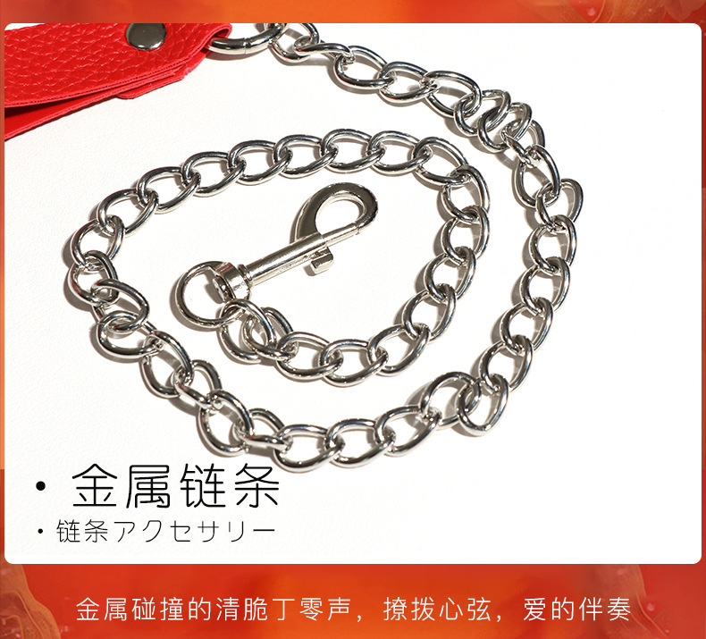 SM Soft-Face Traction Collar Set, PU Leather & Metal Restraint Kit, Black — detail image 5
