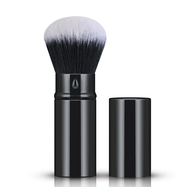 Black retractable brush - black background with white peak hair 8.8*2.3cm