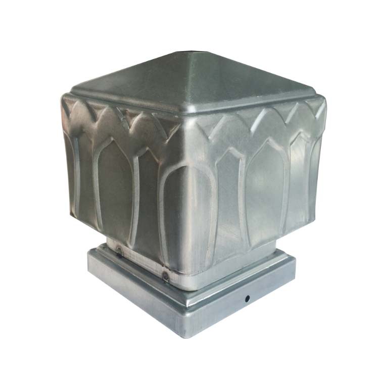 市政交通护栏配件 黄金莲花柱帽 冲压方柱头 方管上帽