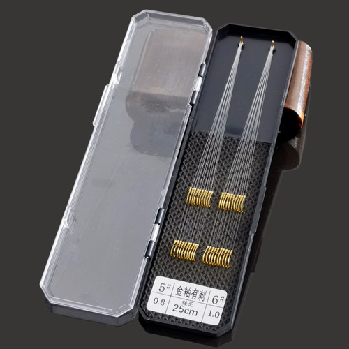 Sub-line boxed gold sleeve fishhook 25cm tied short sub-line double hook finished fishing with barbless crucian carp hook
