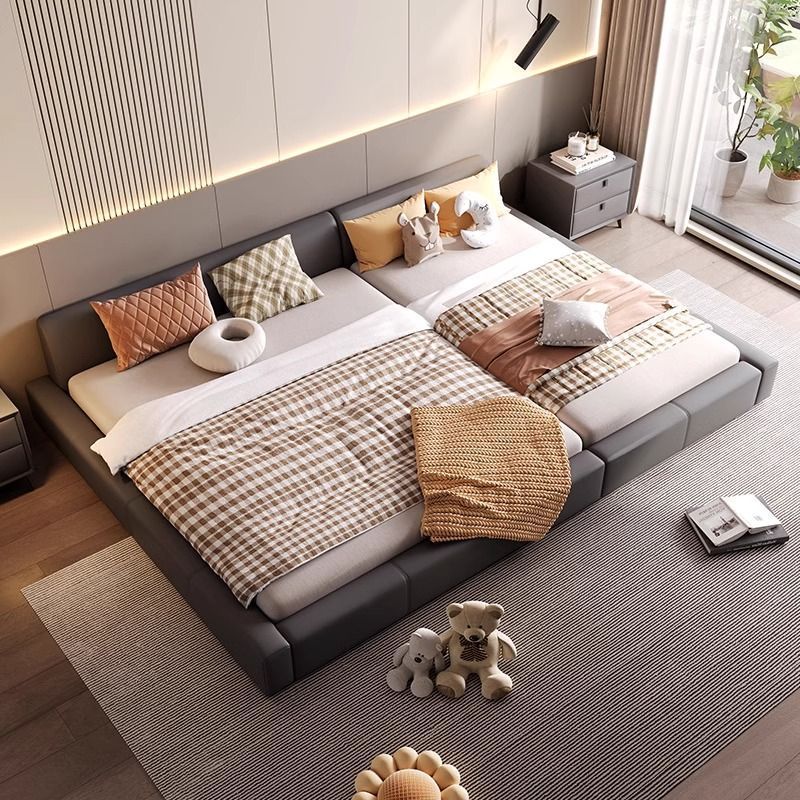 Second Child Parent-Child Bed, Widened Spliced ​​Bed, Children's Guardrail, Leather Bed, Master Bedroom, Large Bed, Family of Four Bed, Tatami Bed