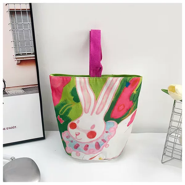 Casual Commuter Handbag Simple Fashion Large Capacity Bucket Bag 2023 Summer New Cute Cartoon Handbag