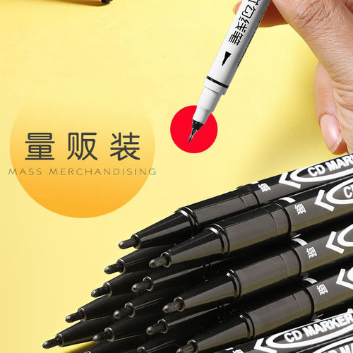 Thick and thin double-ended hook pen for students to use oil-based painting black art student-specific stroke color quick-drying hook pen